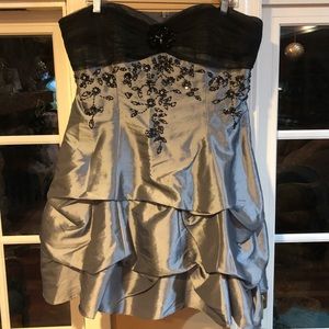 Grey/black beading homecoming tiered bubble dress